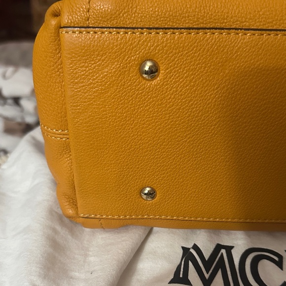 MCM Women's Satchel in Vibrant Orange - Picture 5 of 15